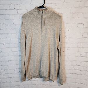 Men's Columbia Zip-Up Turtleneck Tan Sweater, XXL